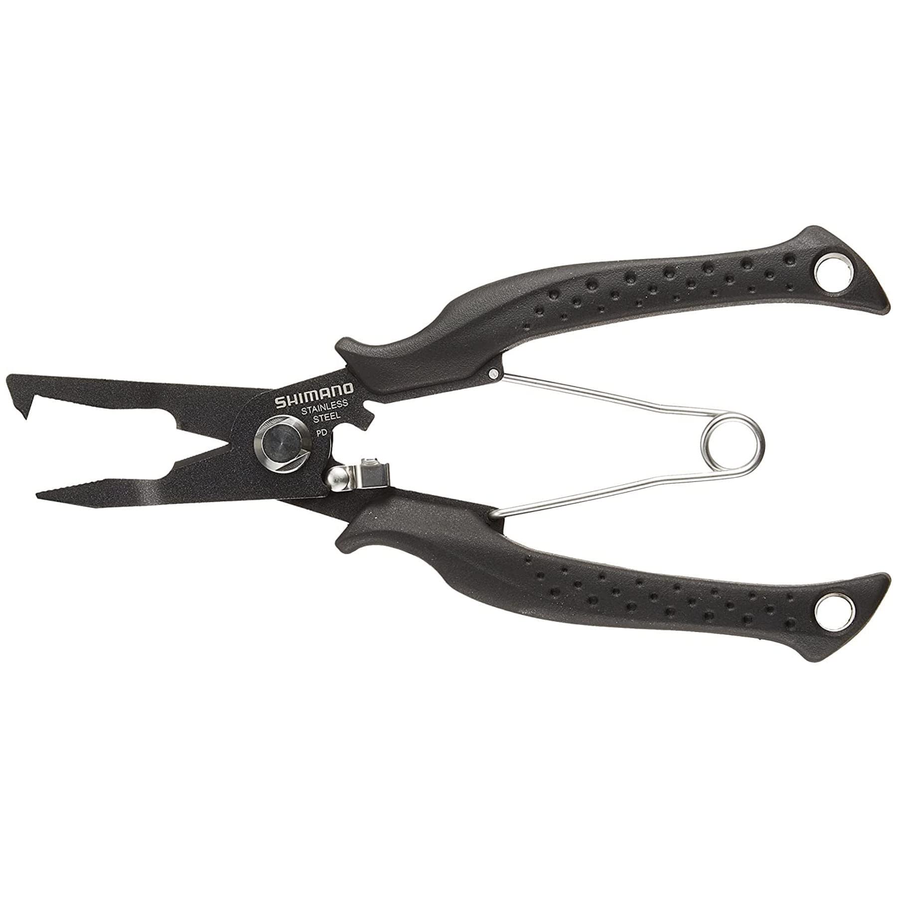 Shimano CT-561P Split Ring Pliers Offshore Straight - front view in black