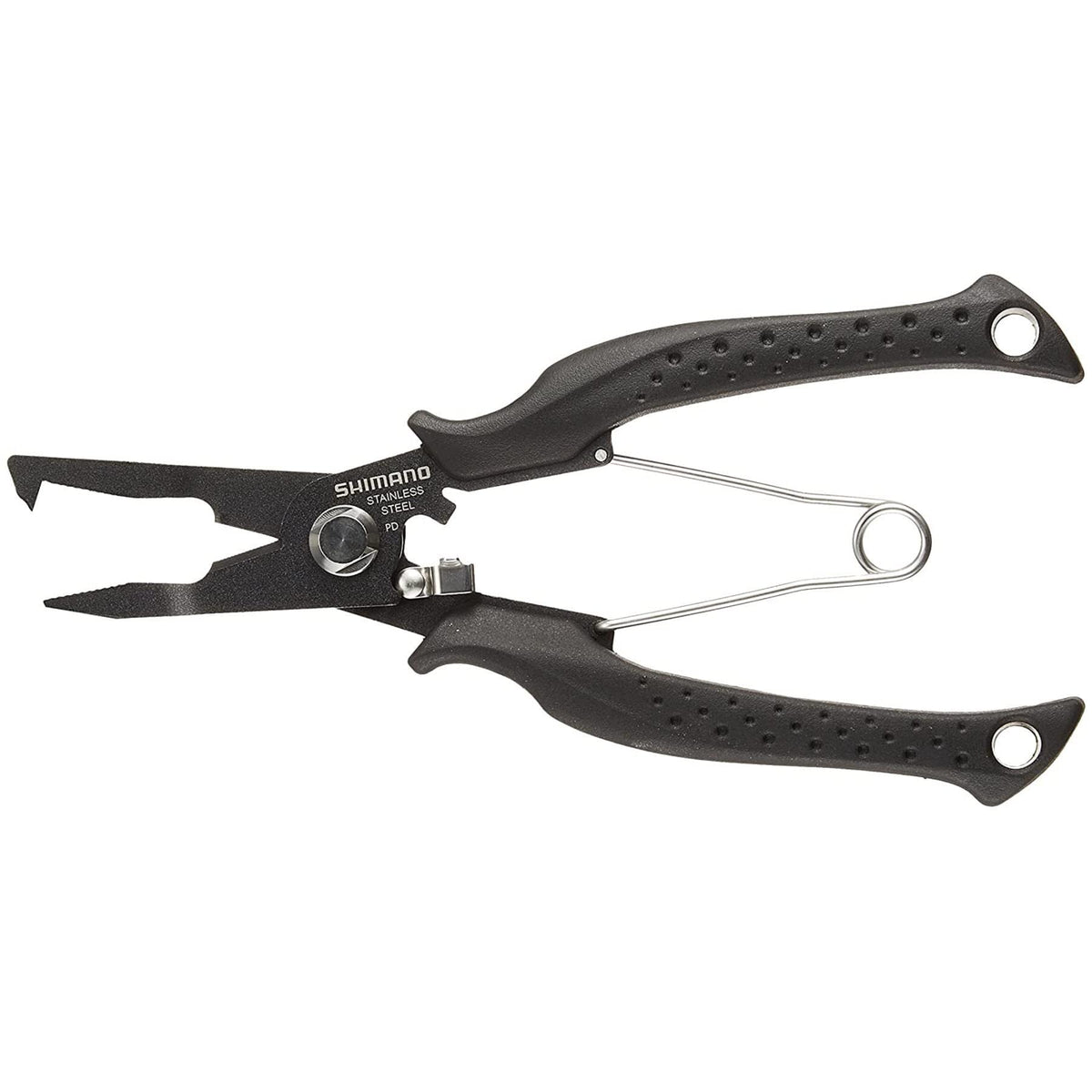 Shimano CT-561P Split Ring Pliers Offshore Straight - front view in black