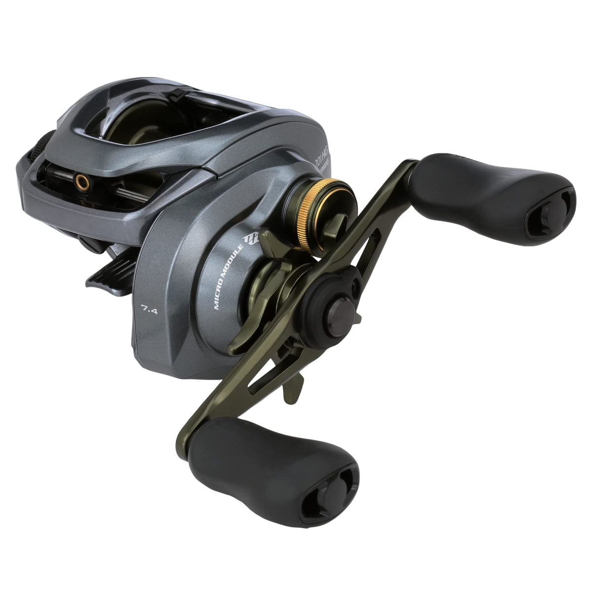 Front view of Shimano CURADO DC 200 Low Profile Reel CUDC201HG