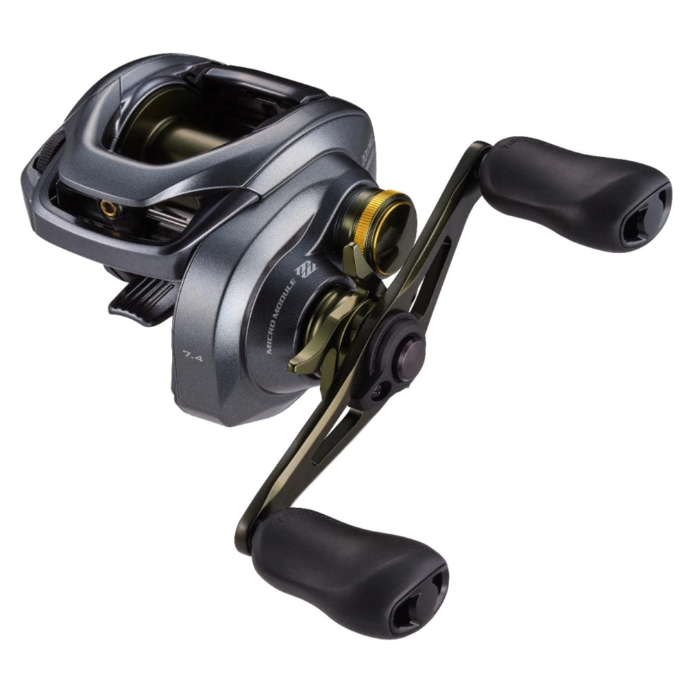 Shimano Curado DC 22 201HG reel close-up shows compact build and smooth line control
