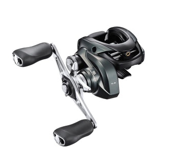 Shimano Curado MGL 150 reel in hand showcasing compact low-profile design for precise casting