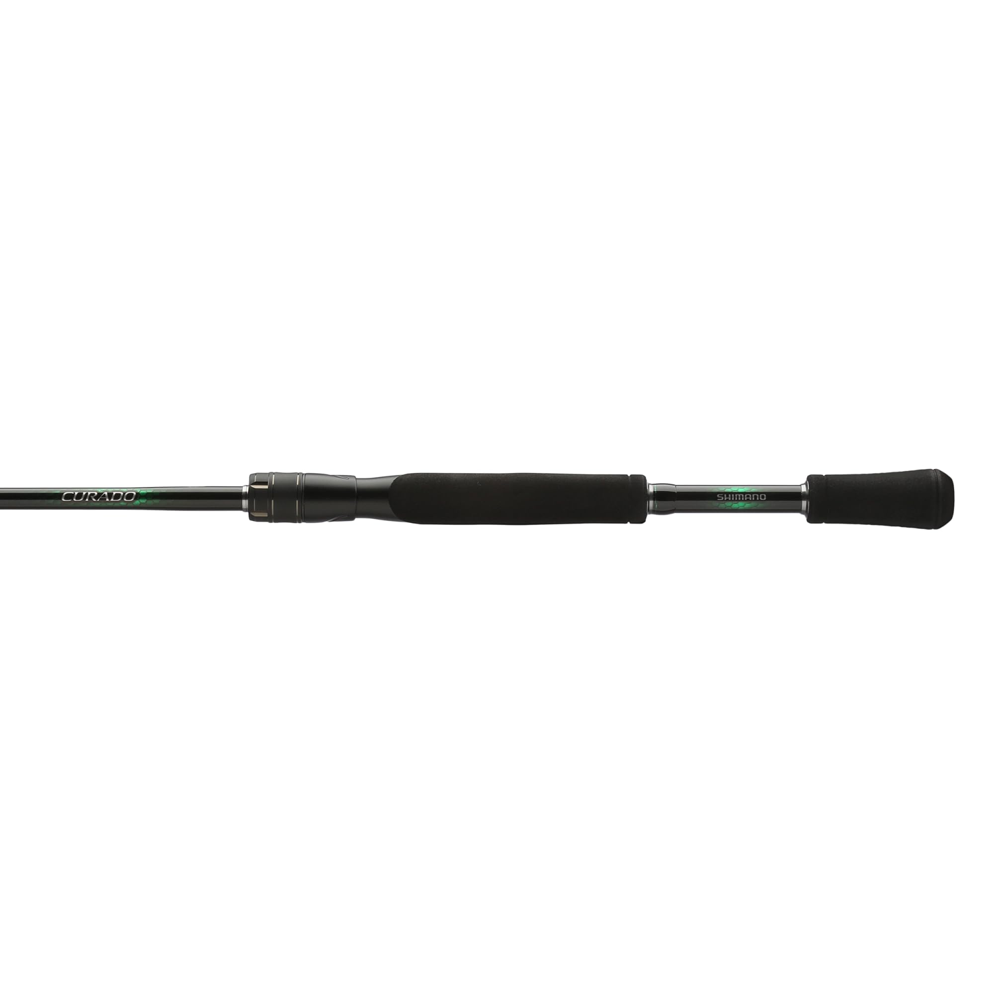 SHIMANO Curado spinning rod profile view highlighting CI4+ grip for heightened sensitivity.