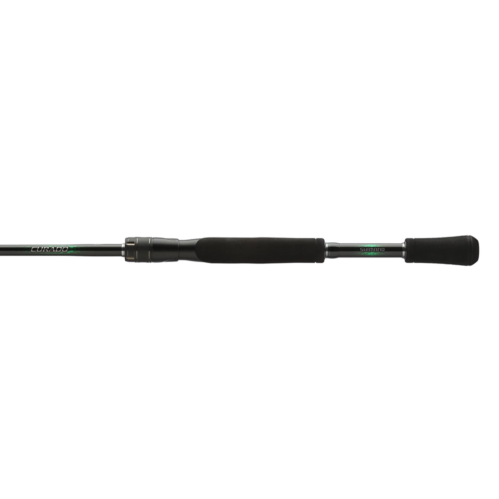 SHIMANO Curado spinning rod profile view highlighting CI4+ grip for heightened sensitivity.