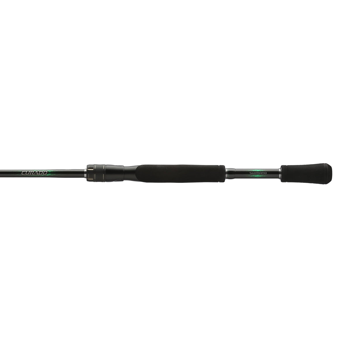 SHIMANO Curado spinning rod profile view highlighting CI4+ grip for heightened sensitivity.