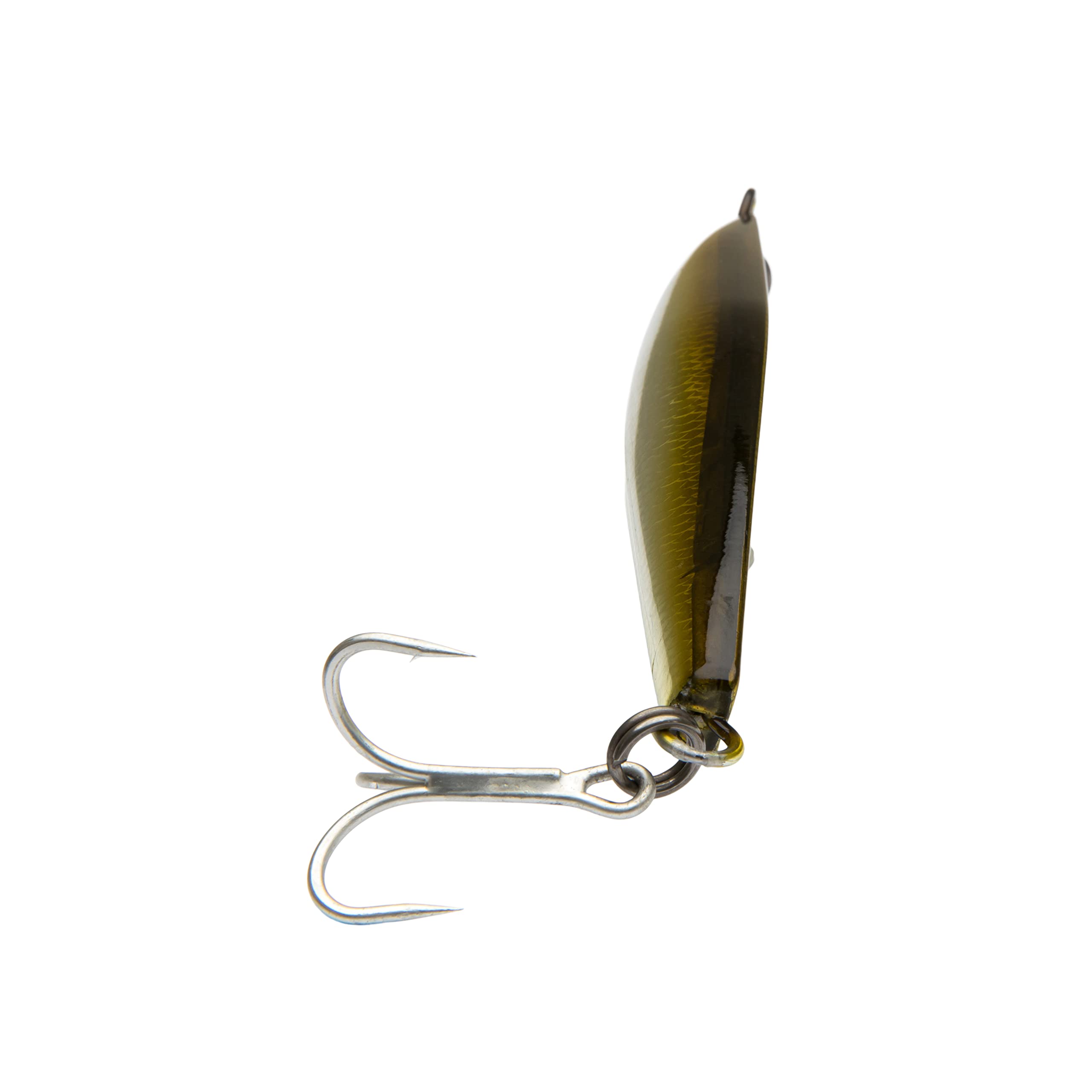 Close-up of Shimano Current Sniper Kick yellow-white finish highlighting lifelike shimmer.