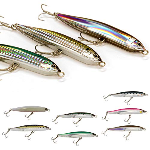 Shimano Current Sniper Stickbait slow-sink action enables a wide swim on retrieves.