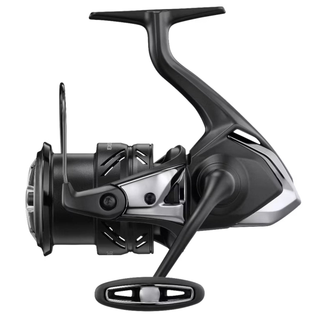 Shimano Exsence XR 4000MXG reel front view, compact profile for smooth casting