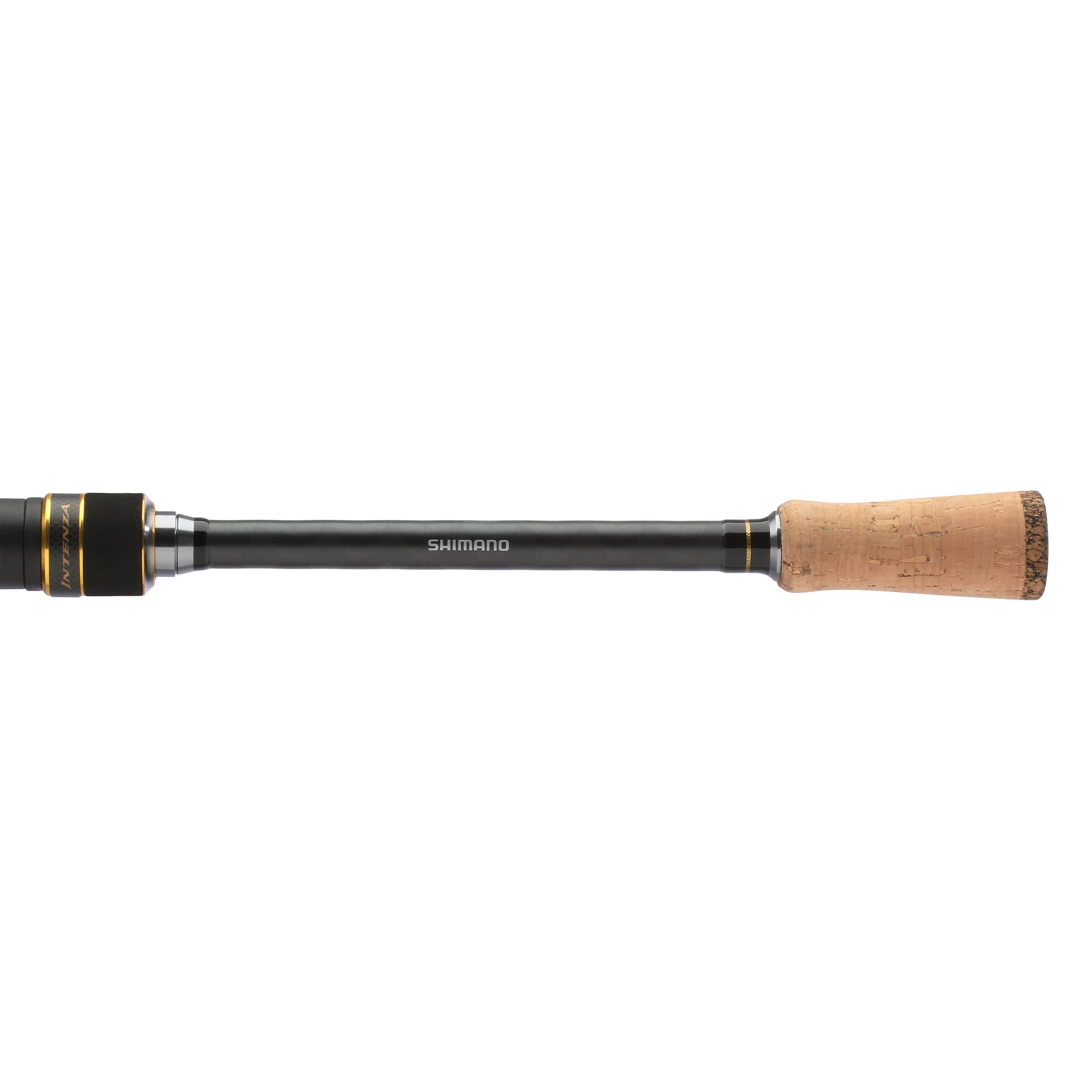 Cork grips and Shimano reel seat on Intenza A provide comfortable, controlled handling