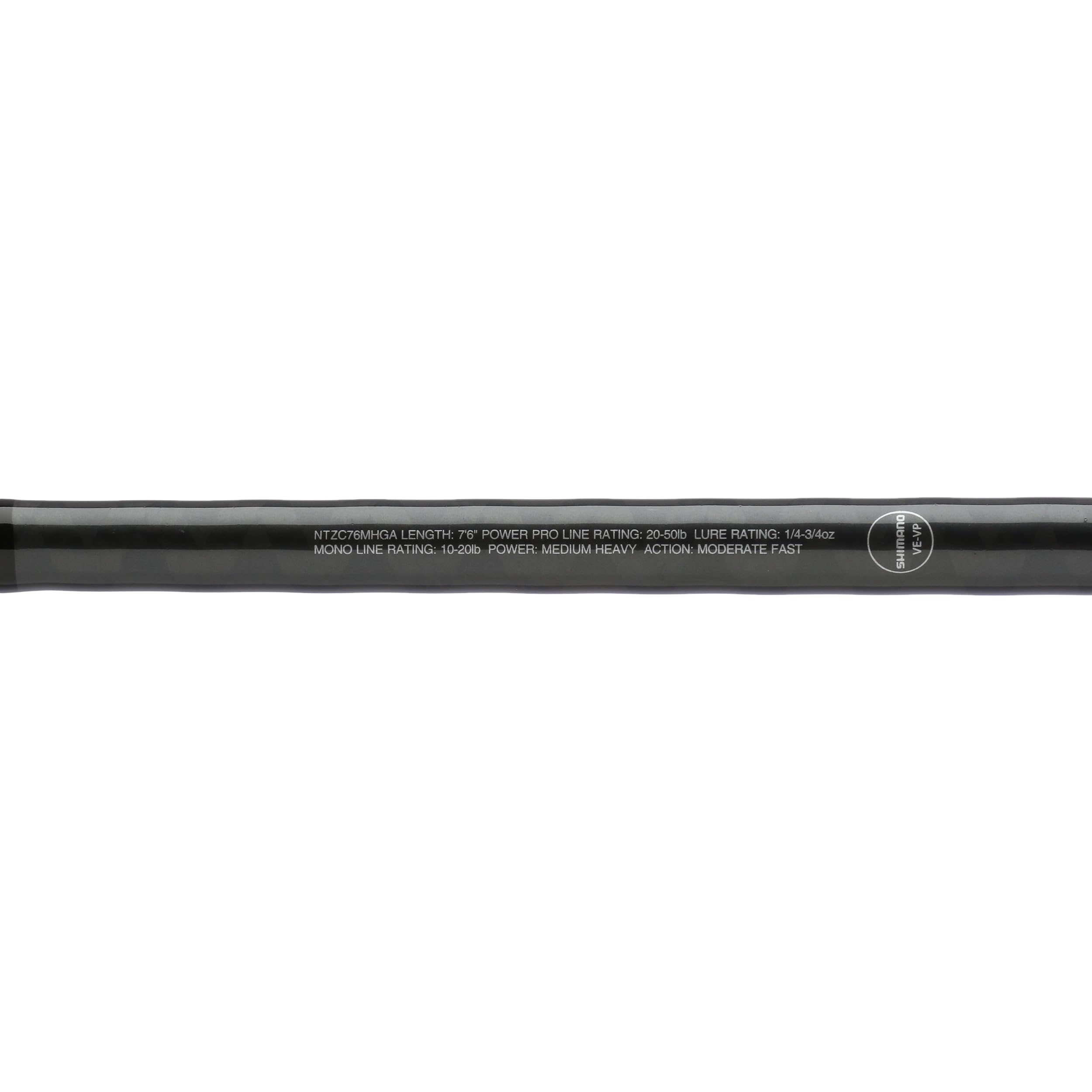 Custom Shimano reel seat increases grip stability during long retrieves.