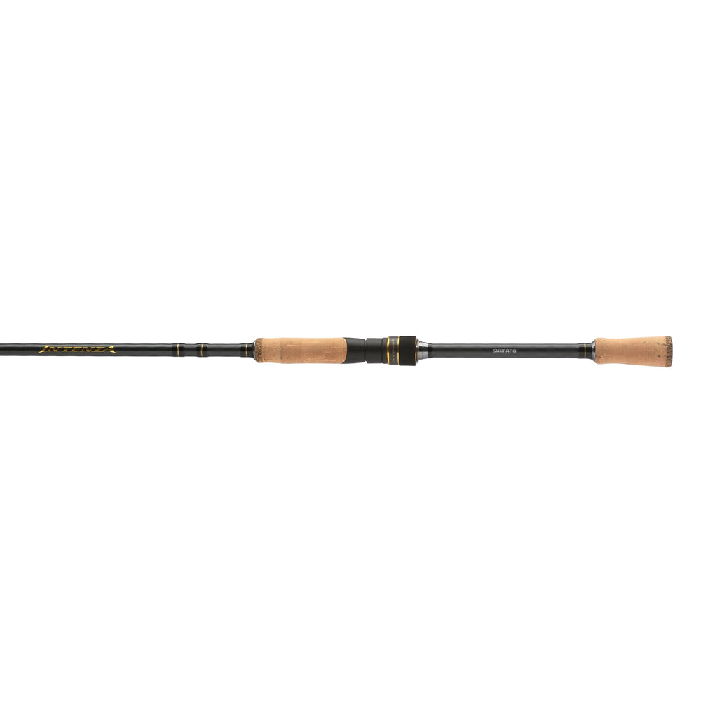 Shimano Intenza A seven-foot bass spinning rod close-up on the blank and guides for casting power