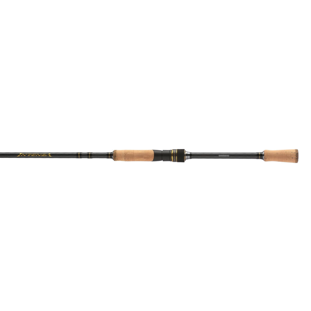 Shimano Intenza A seven-foot bass spinning rod close-up on the blank and guides for casting power