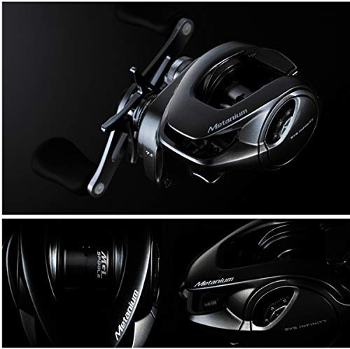 Shimano Metanium HG Left reel close-up on dial for precise adjustments.