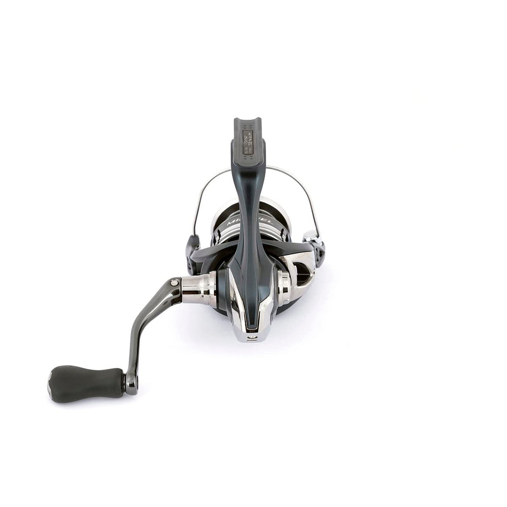 SHIMANO MIRAVEL MIRC3000HG G-Free body from a side view highlighting balanced ergonomic design.