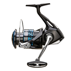 SHIMANO Nexave 4000HG FI reel front view, compact profile for smooth casting.