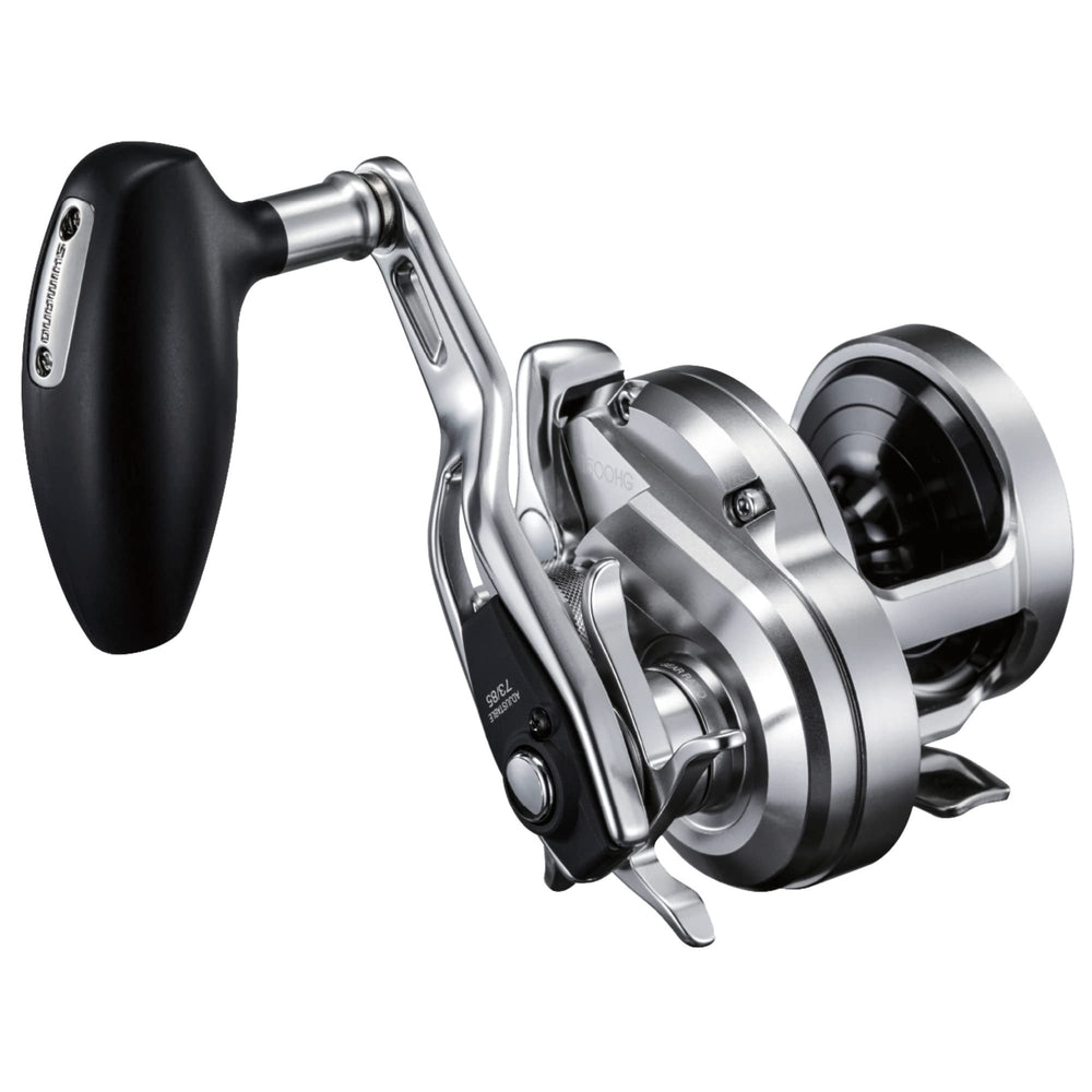 Shimano OCEA JIGGER 1500PG front view highlighting the rugged HAGANE body for strength and control