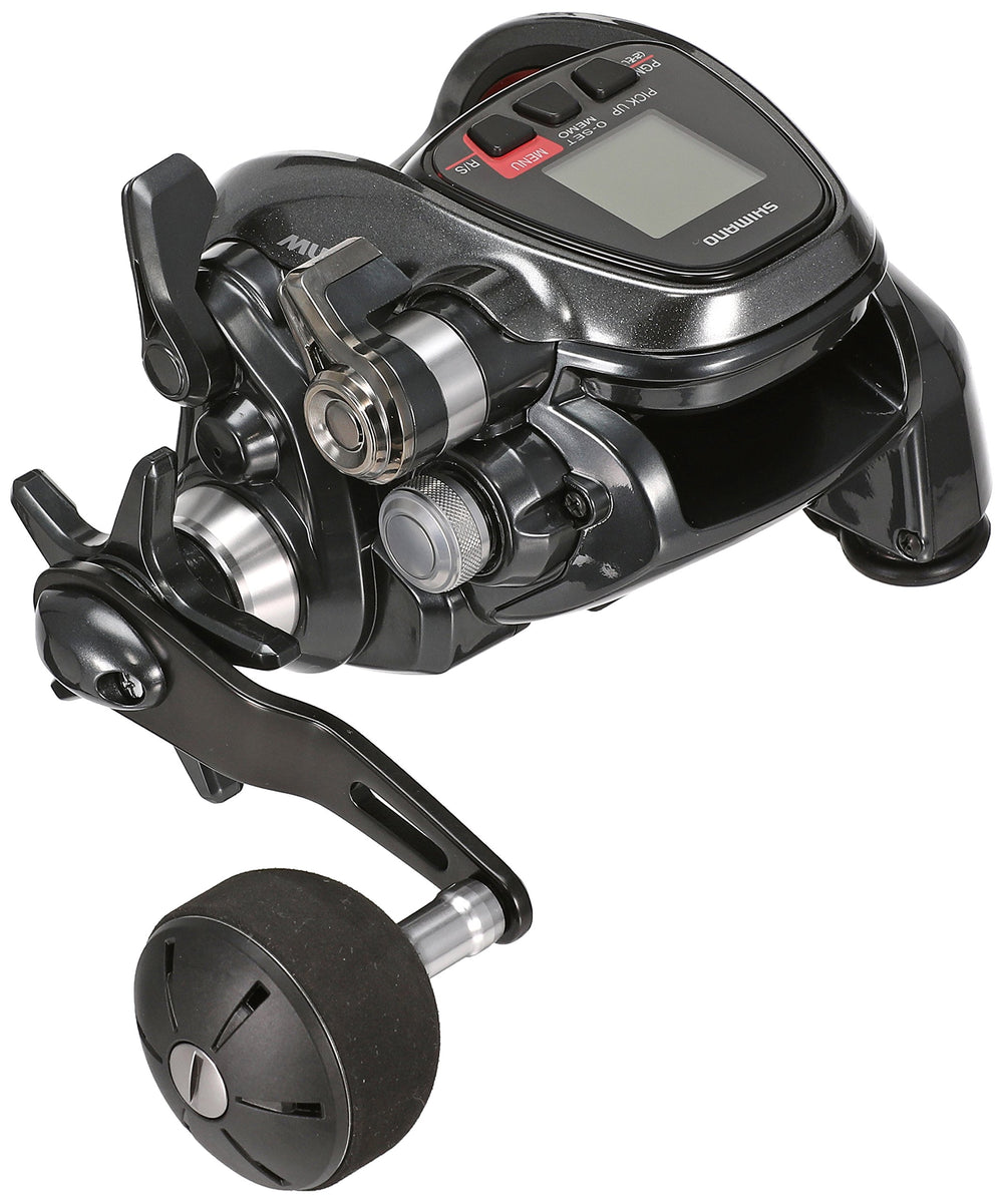 SHIMANO Play 3000 electric reel in black for reliable surf casting.