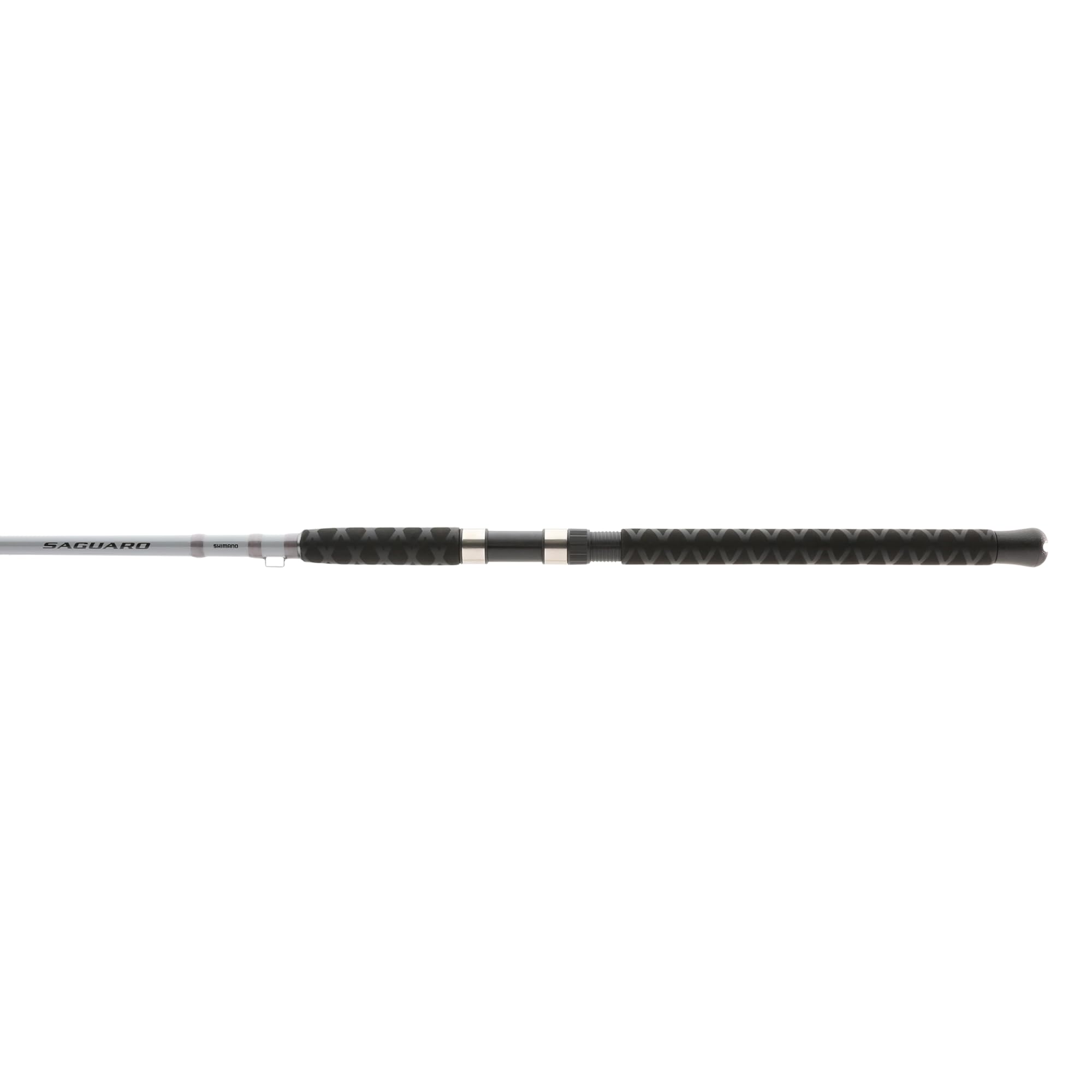Shimano Saguaro 66MHB rod in hand for saltwater boat fishing.