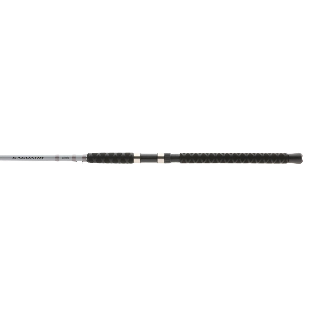 Shimano Saguaro 66MHB rod in hand for saltwater boat fishing.