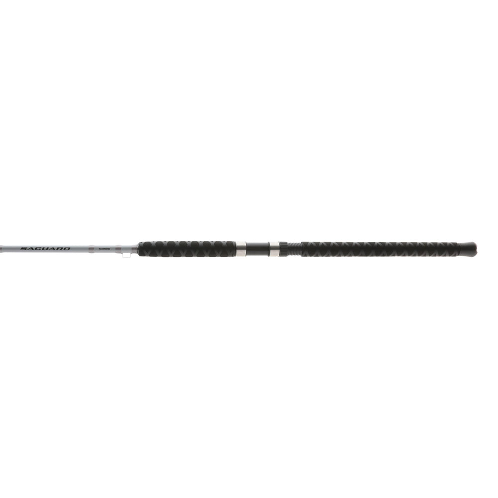 Shimano Saguaro 8'0 blank close-up highlighting rugged glass blank durability.