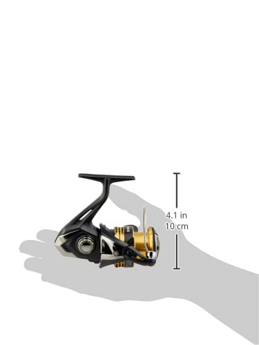 Shimano Sahara 2500 side view highlights silent drive for quiet fishing sessions.