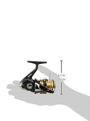 Shimano Sahara 2500 spinning reel side view with handle