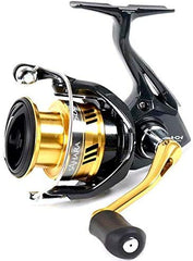 SHIMANO Sahara Compact 3000 Fi spinning reel displayed in clam pack for versatile freshwater use.