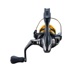 Shimano Sahara FJ Clam Spinning Reel Hagane gear close-up emphasizes strength.