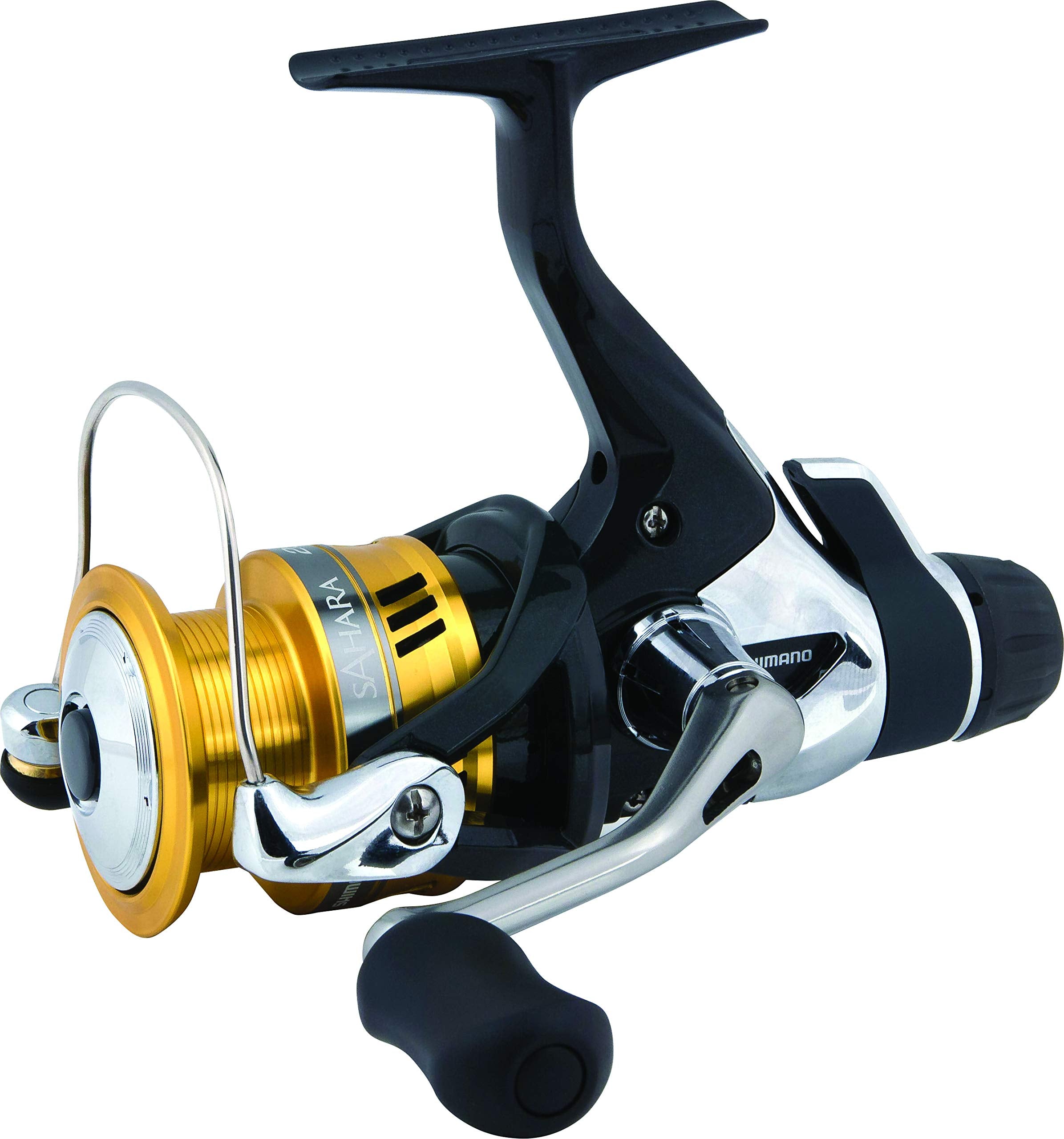 Shimano Sahara 2500 rear-drag reel box front view shows durable packaging for travel