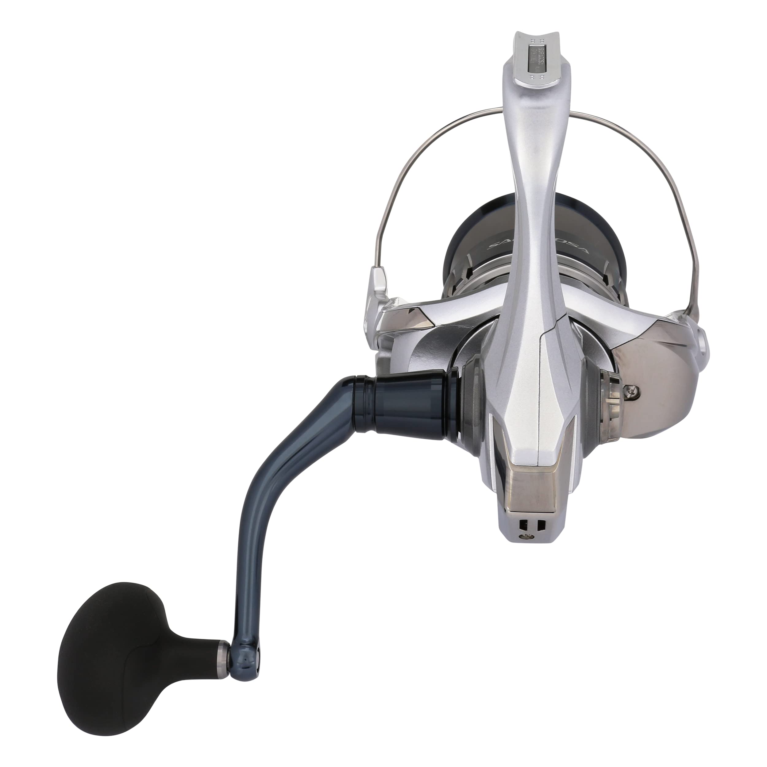 SHIMANO SARAGOSA SW A 18000HG spool close-up emphasizing precision gearing and torque.