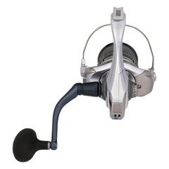 SHIMANO SARAGOSA SW A 18000HG spool close-up emphasizing precision gearing and torque.
