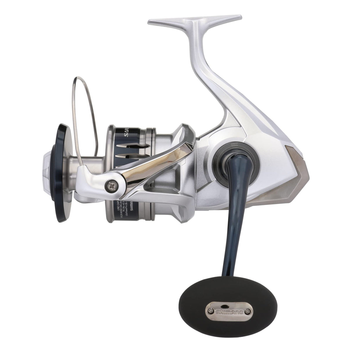 SHIMANO SARAGOSA SW A 20000PG side view shows rugged saltwater reliability for offshore anglers