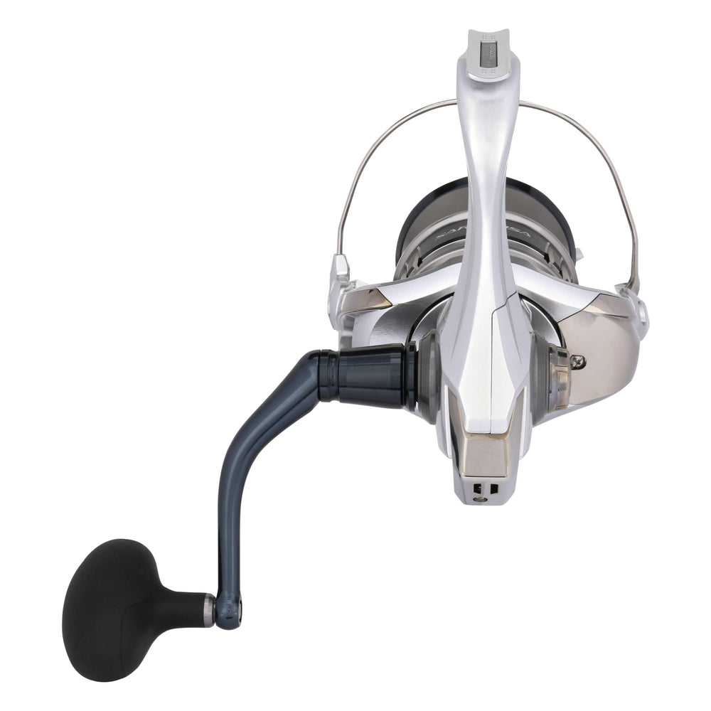 SHIMANO SARAGOSA SW A 20000PG spool closeup highlights Hagane gear durability and smooth retrieves