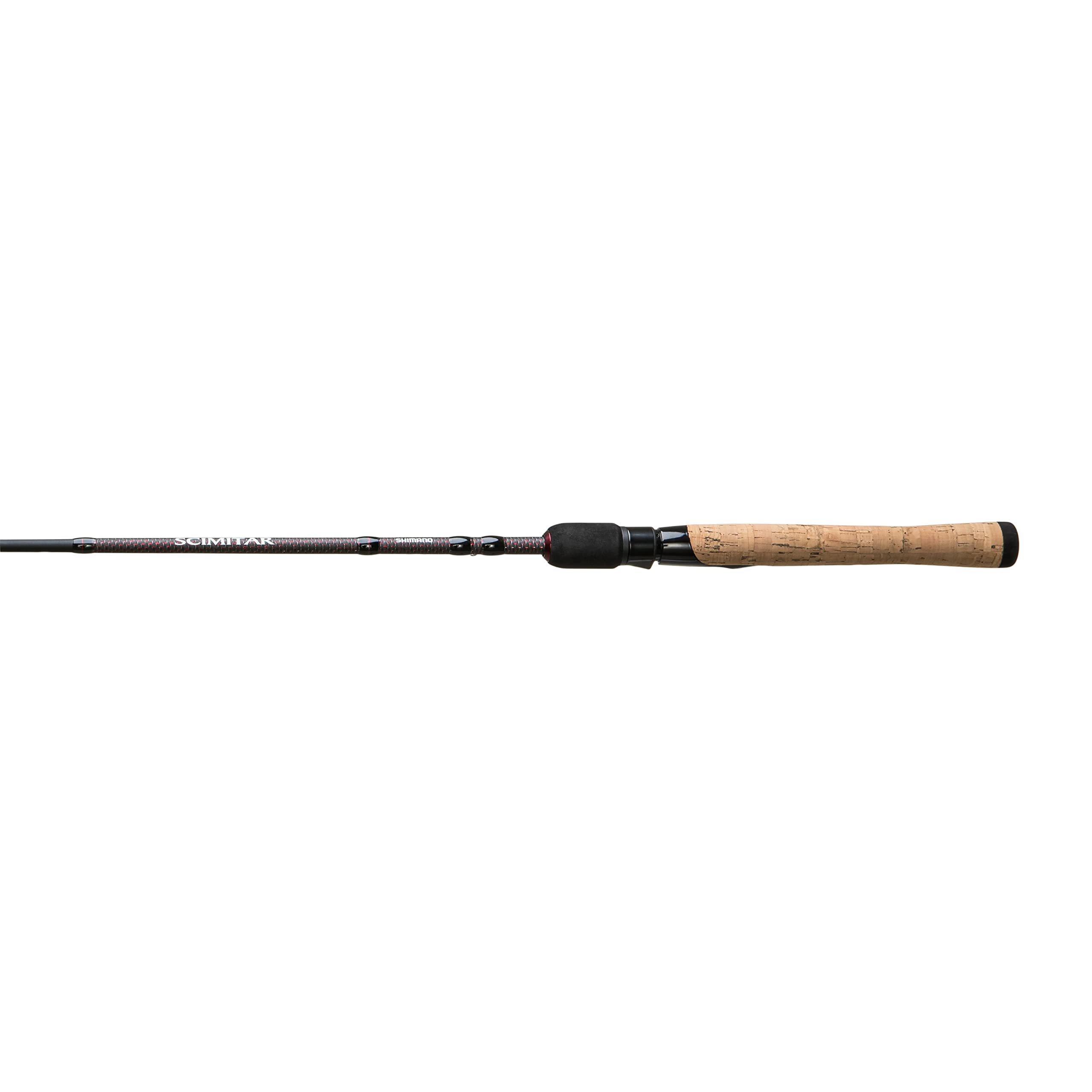 SHIMANO Scimitar 56 UL SPN C rod action closeup shows responsive casting performance.