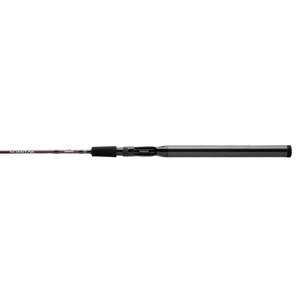 Shimano Scimitar Kokanee 76ML2C guide-closeup highlights titanium oxide guides for smooth retrieves.