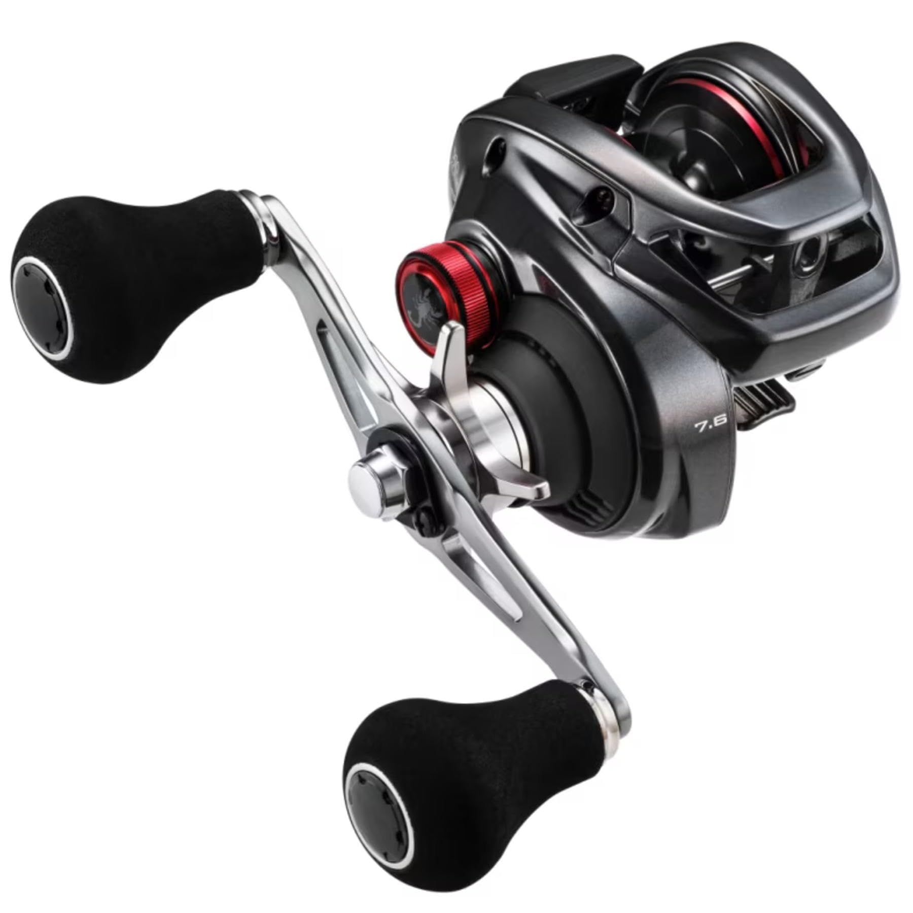 Shimano Scorpion MD 300XGLH front view shows a sturdy core body for big fish