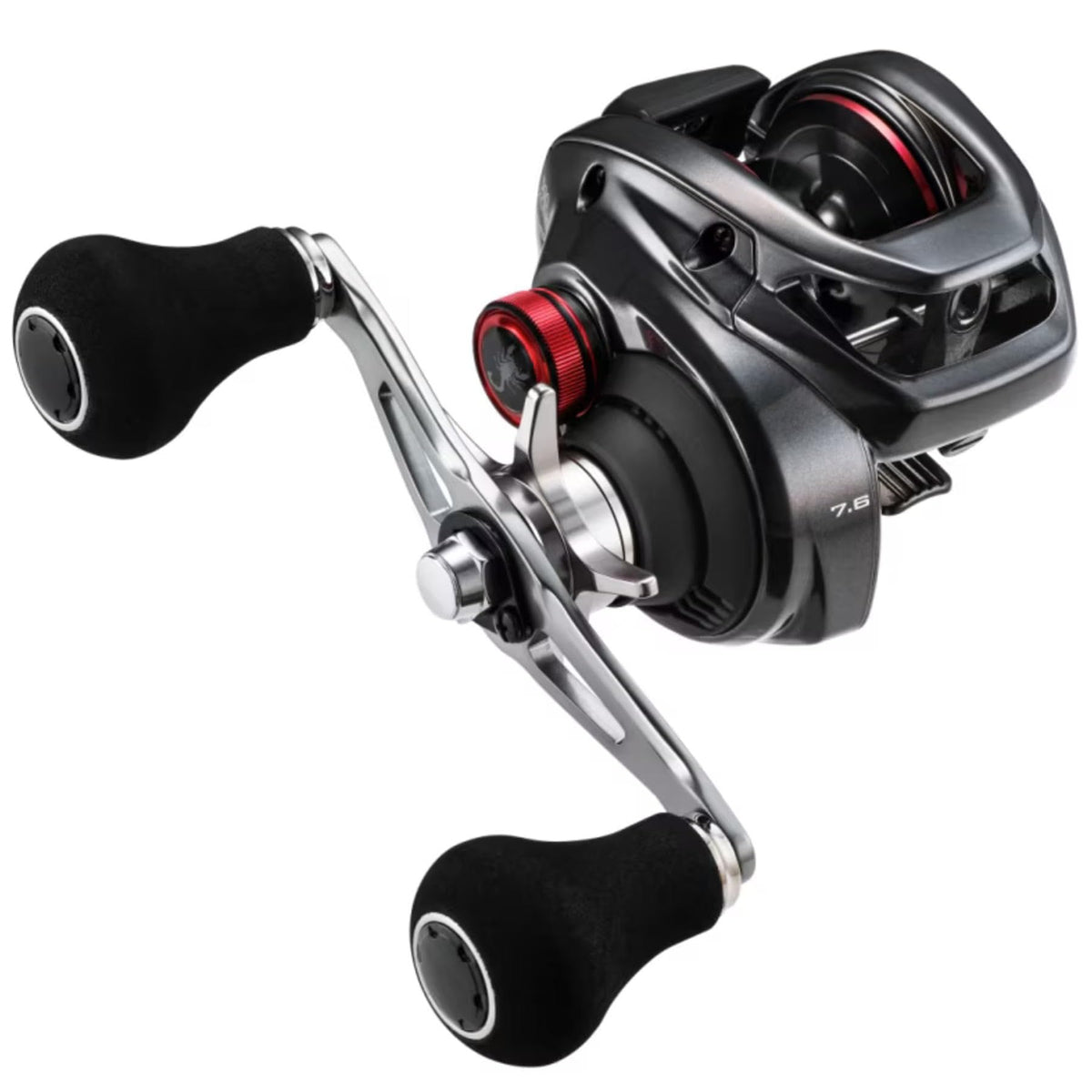 Shimano Scorpion MD 300XGLH front view shows a sturdy core body for big fish