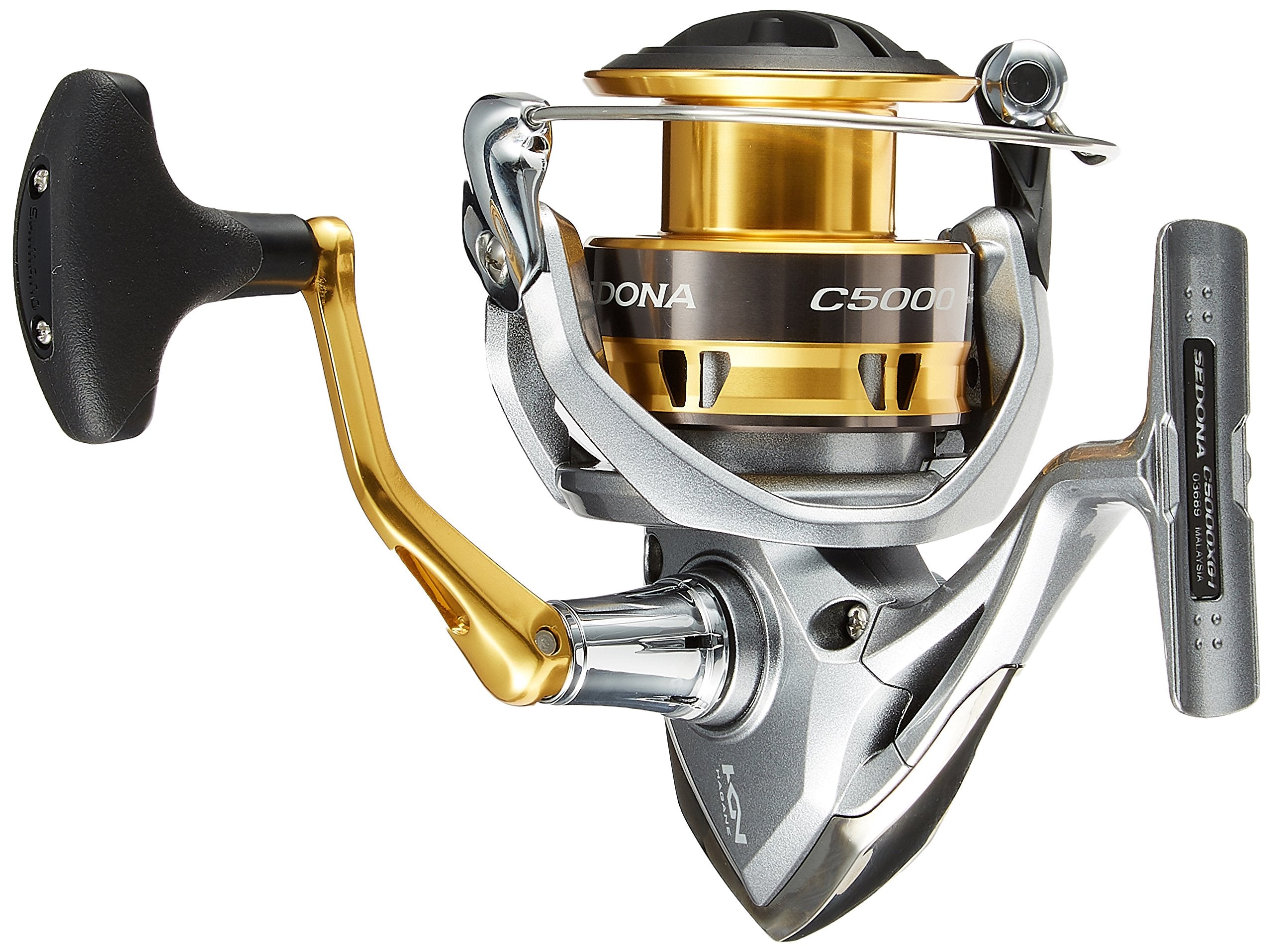SHIMANO Sedona C5000XG handle closeup with ergonomic grip
