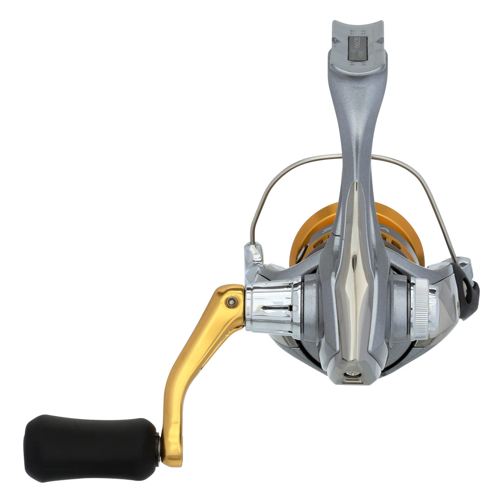 SHIMANO Sedona FI reel side profile showing balanced form for all-day fishing.