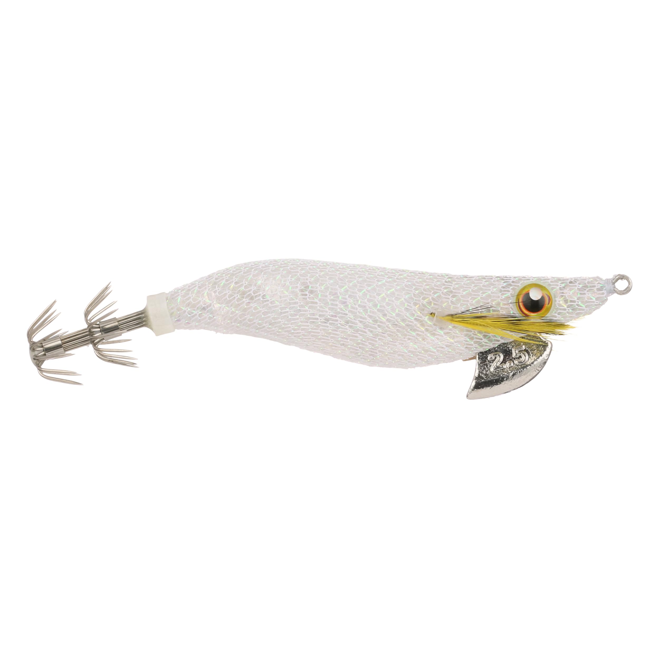 Shimano SEPHIA Clinch 2.5 FB jig features a clear body with foil shimmer.