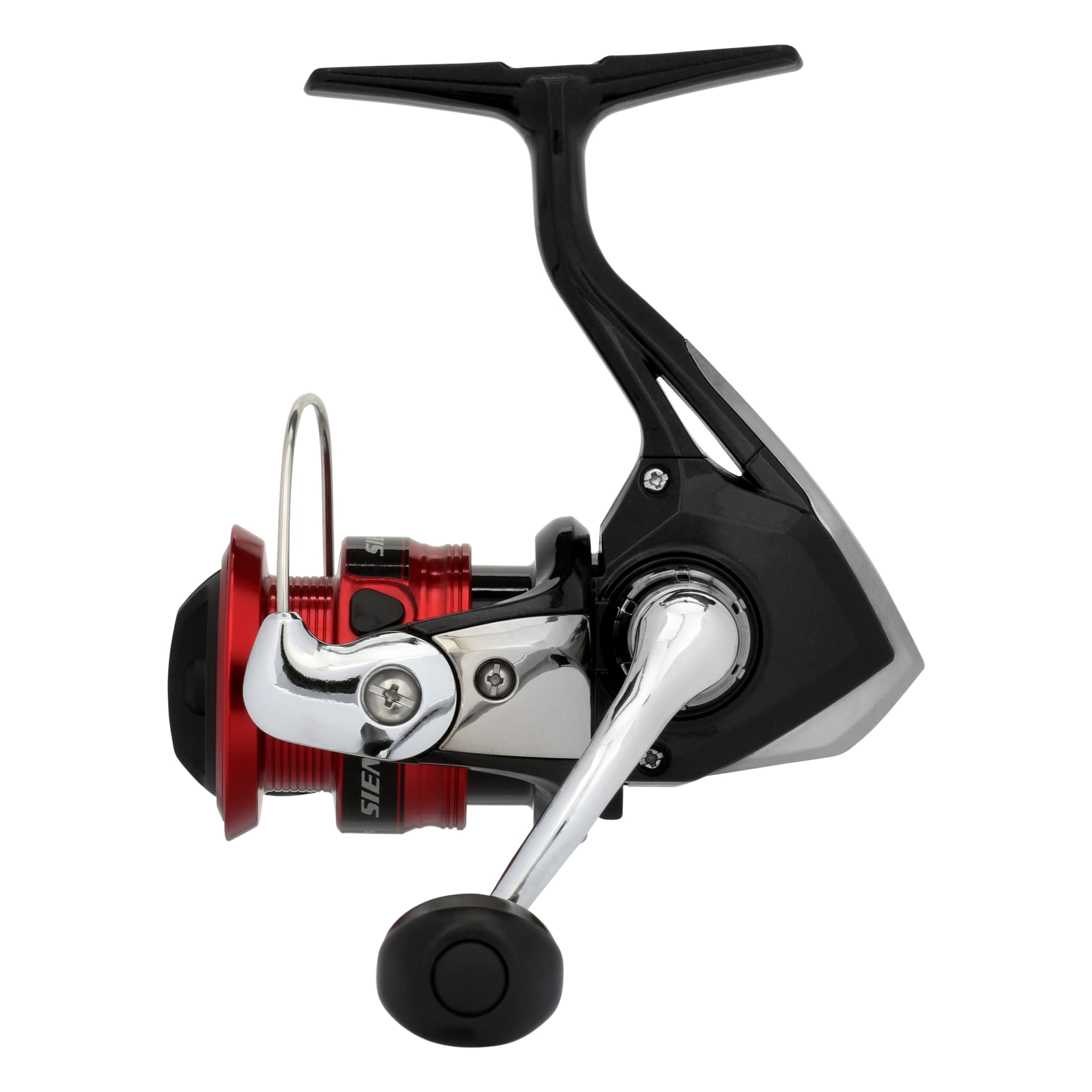 Shimano Sienna FG reel side view showing compact balance for freshwater casting.
