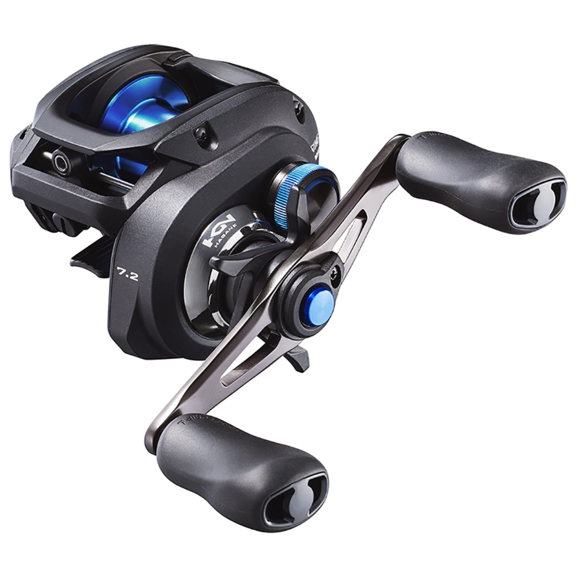 Shimano SLX DC 151HG reel front view showing HaganeBody strength for durable casting