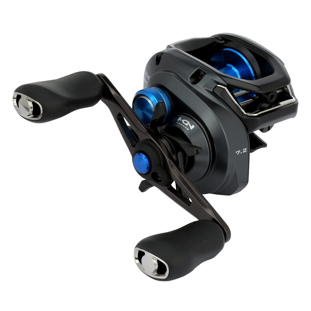 SHIMANO SLX XT reel displaying HAGANE body for durable, smooth operation.