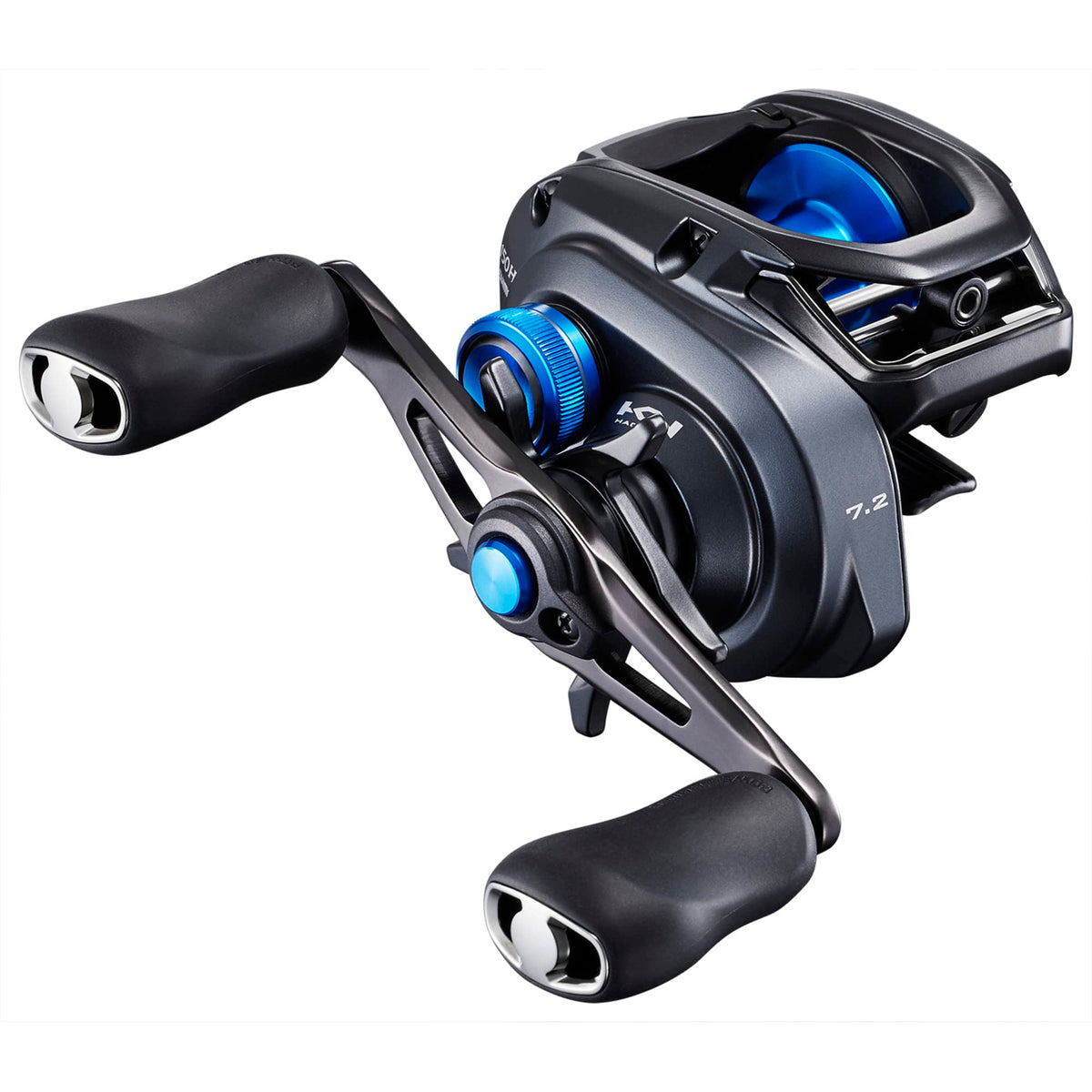 Shimano SLX XT reel front view highlighting durable HAGANE design for lasting use