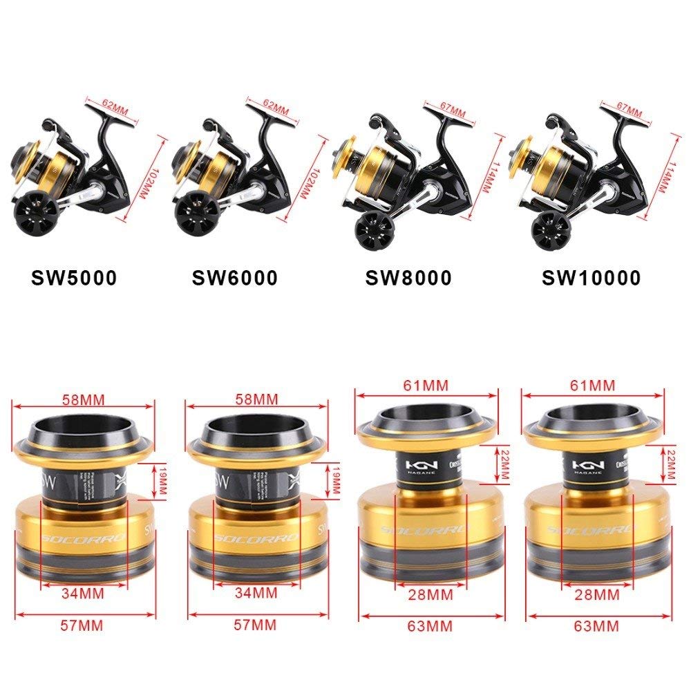Shimano Socorro 10000F SW offshore spinning reel - side profile