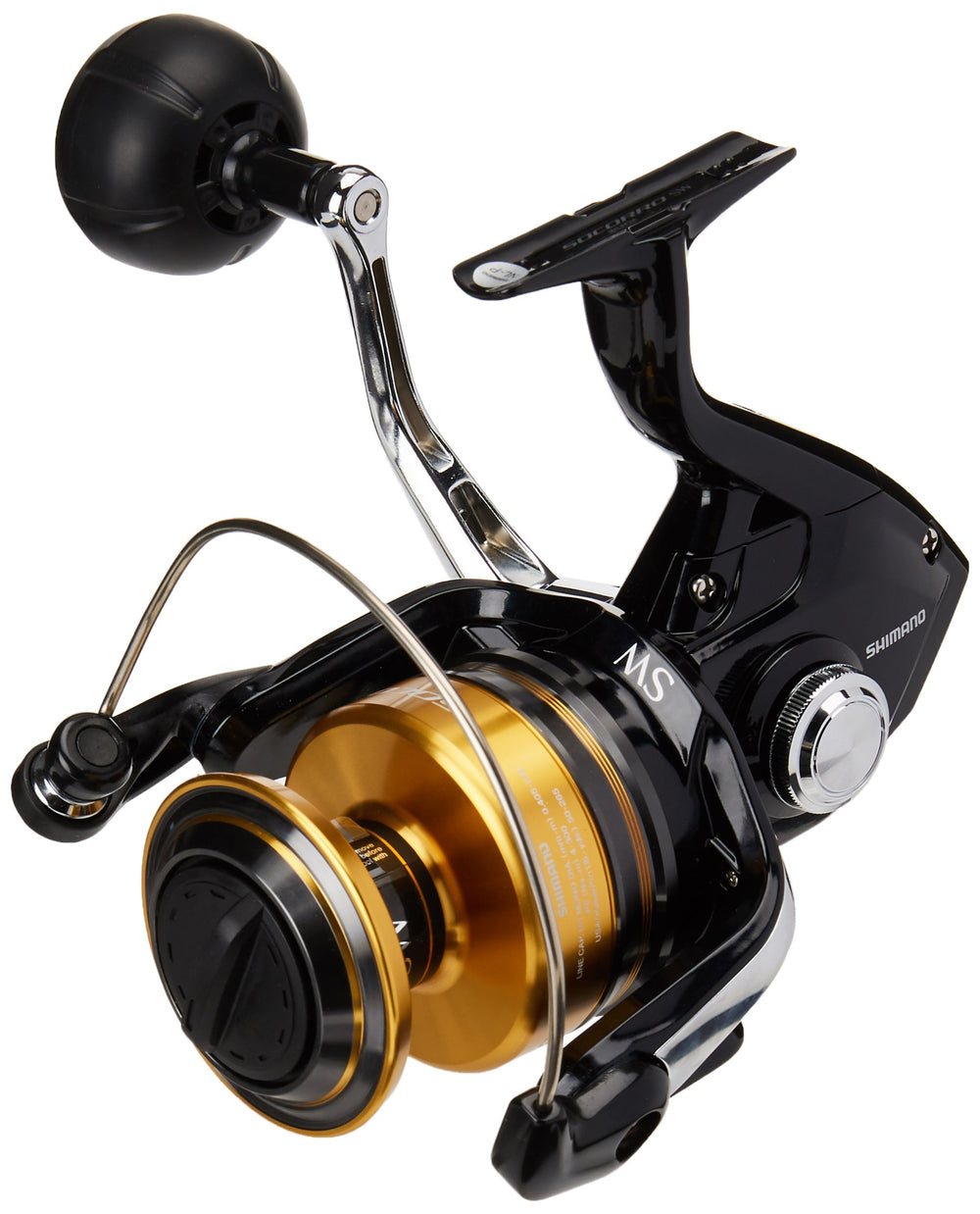 Shimano Socorro SW 5000F saltwater spinning reel ready for long casts and rugged offshore fishing.