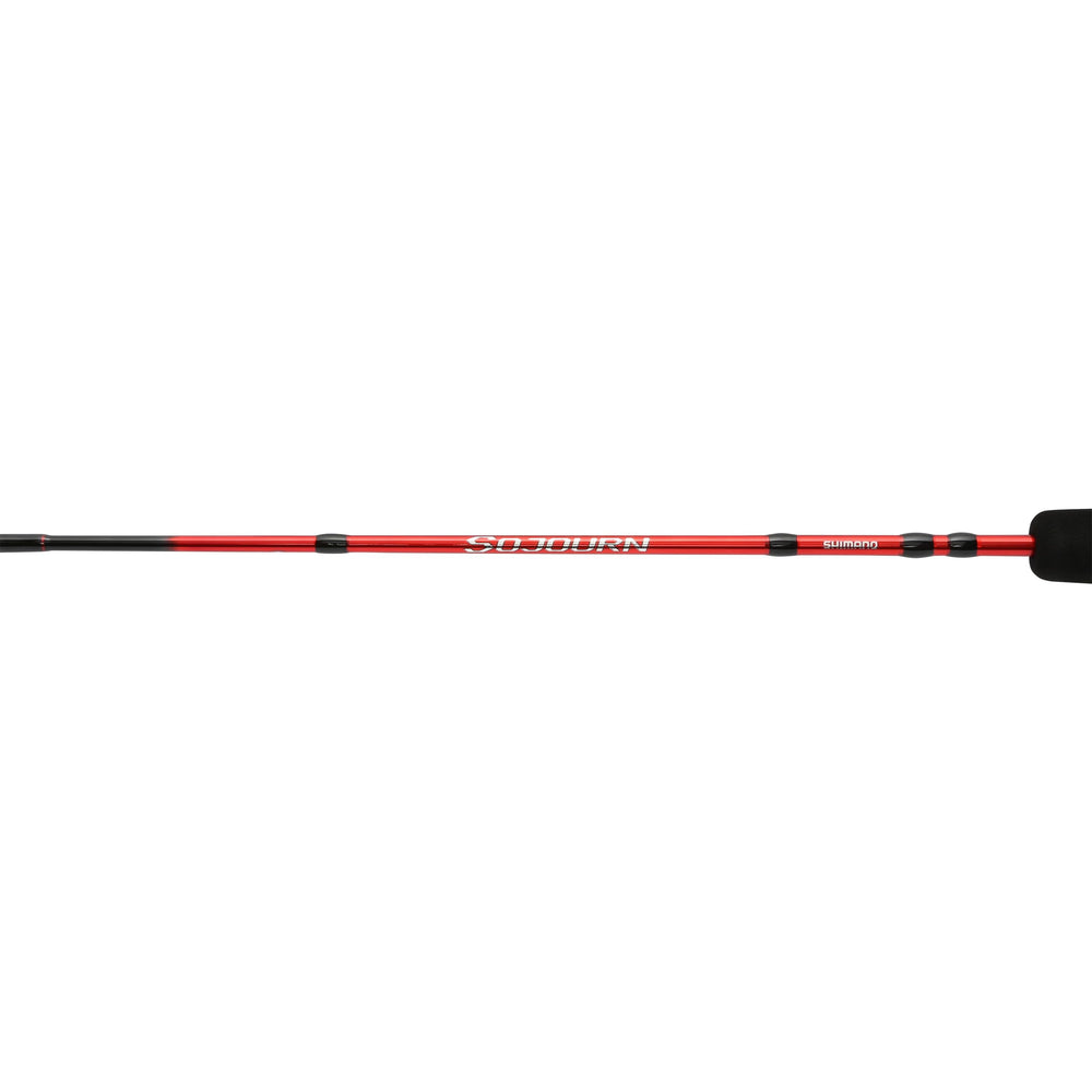 Shimano Sojourn cork mid-grip provides comfortable handling during long casting sessions.