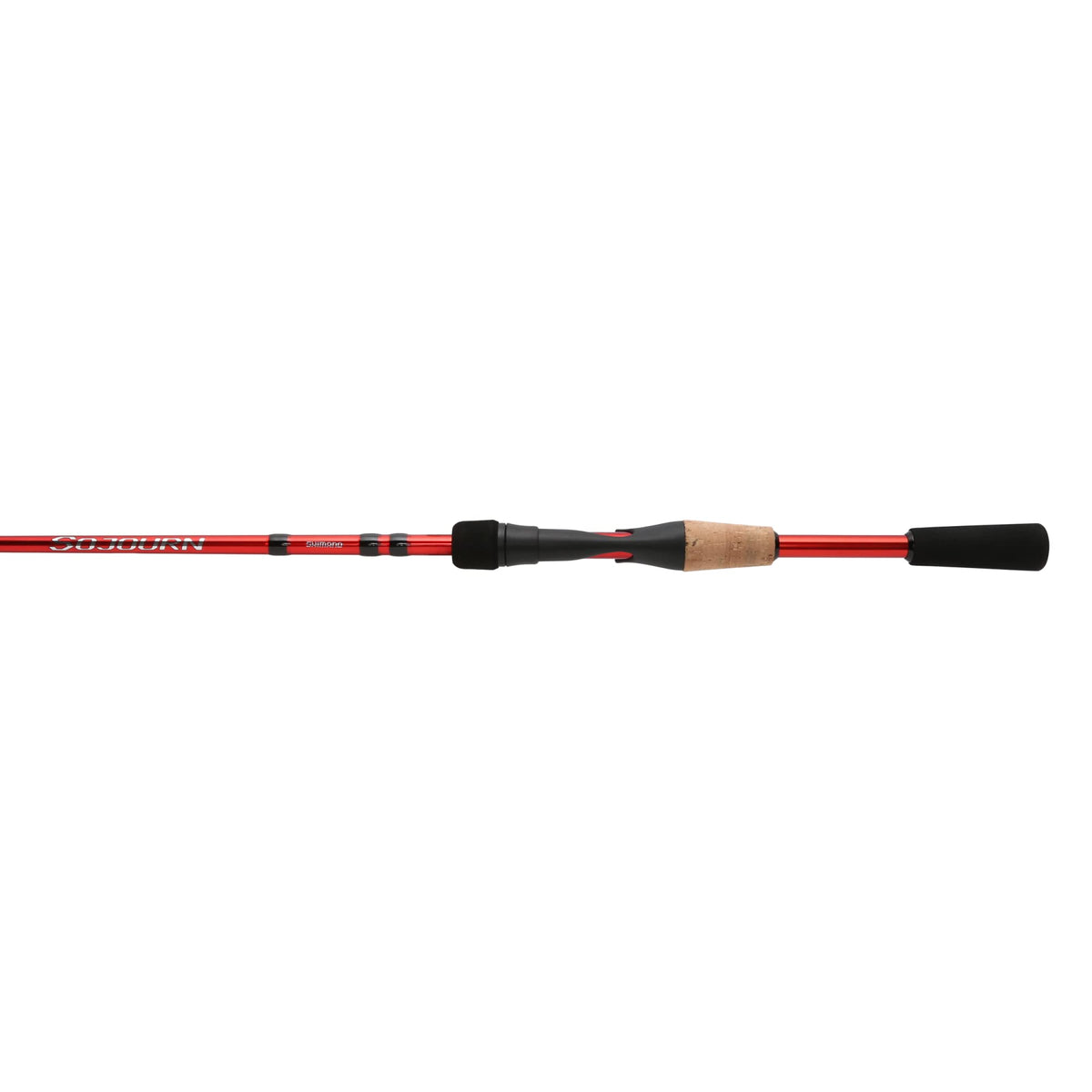SHIMANO Sojourn exposed reel seat for quick reel changes during freshwater fishing.
