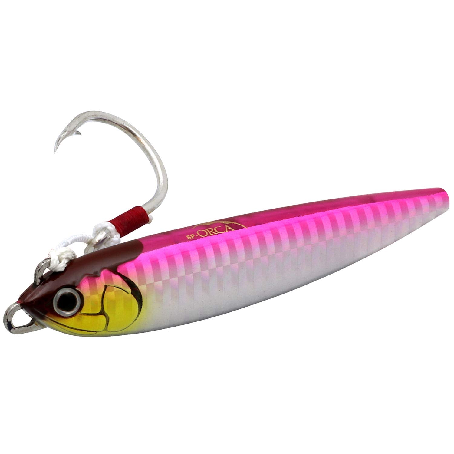 Shimano SP-ORCA Baby 90 pink-silver side profile, ideal for maneuverable trolling and long retrieves