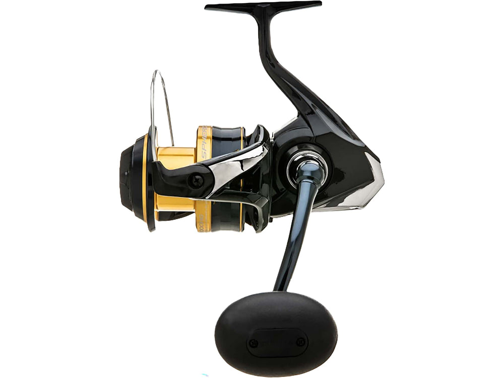 Shimano Spheros spinning reel close-up with smooth drag.