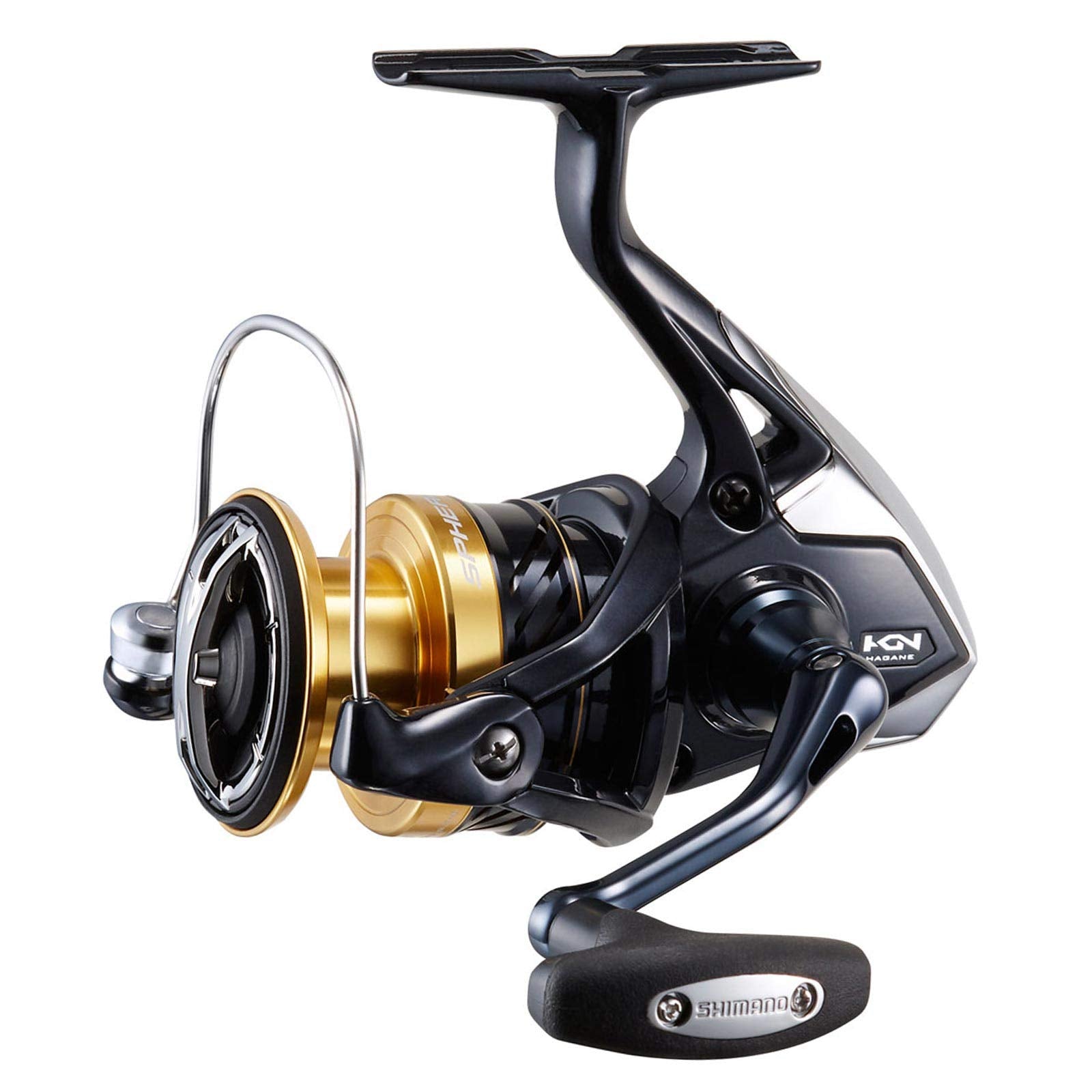 SHIMANO SPHEROS SW 3000-4000 Hagane body closeup for durable saltwater performance.